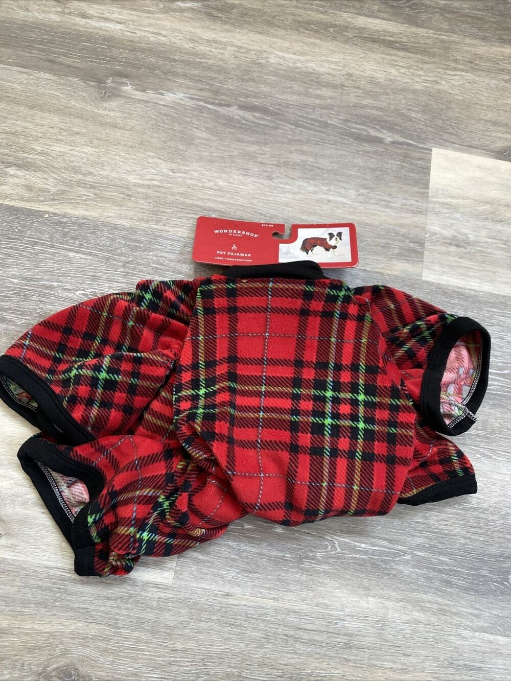 Dog Pajamas Pet PJ’S Size Large Red Plaid NEW